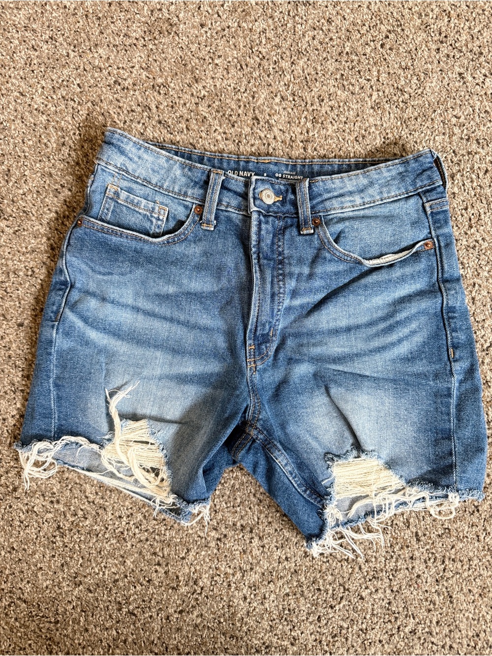 Old Navy Light Blue Distressed Denim Cutoff Shorts